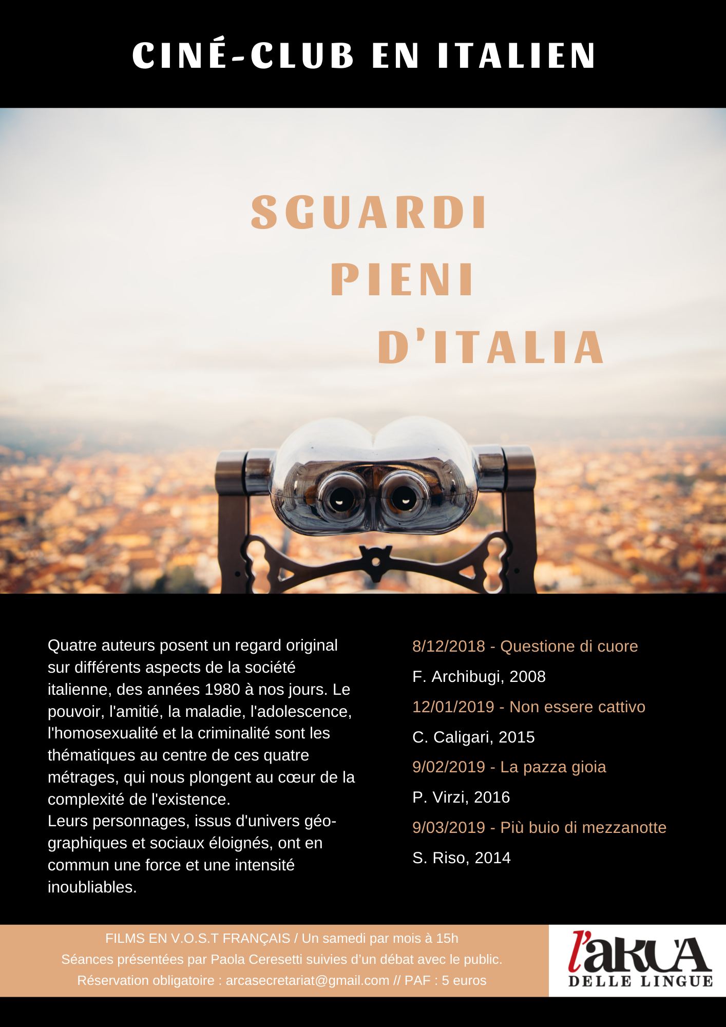 Affiche Ciné-club italien 2018-19
