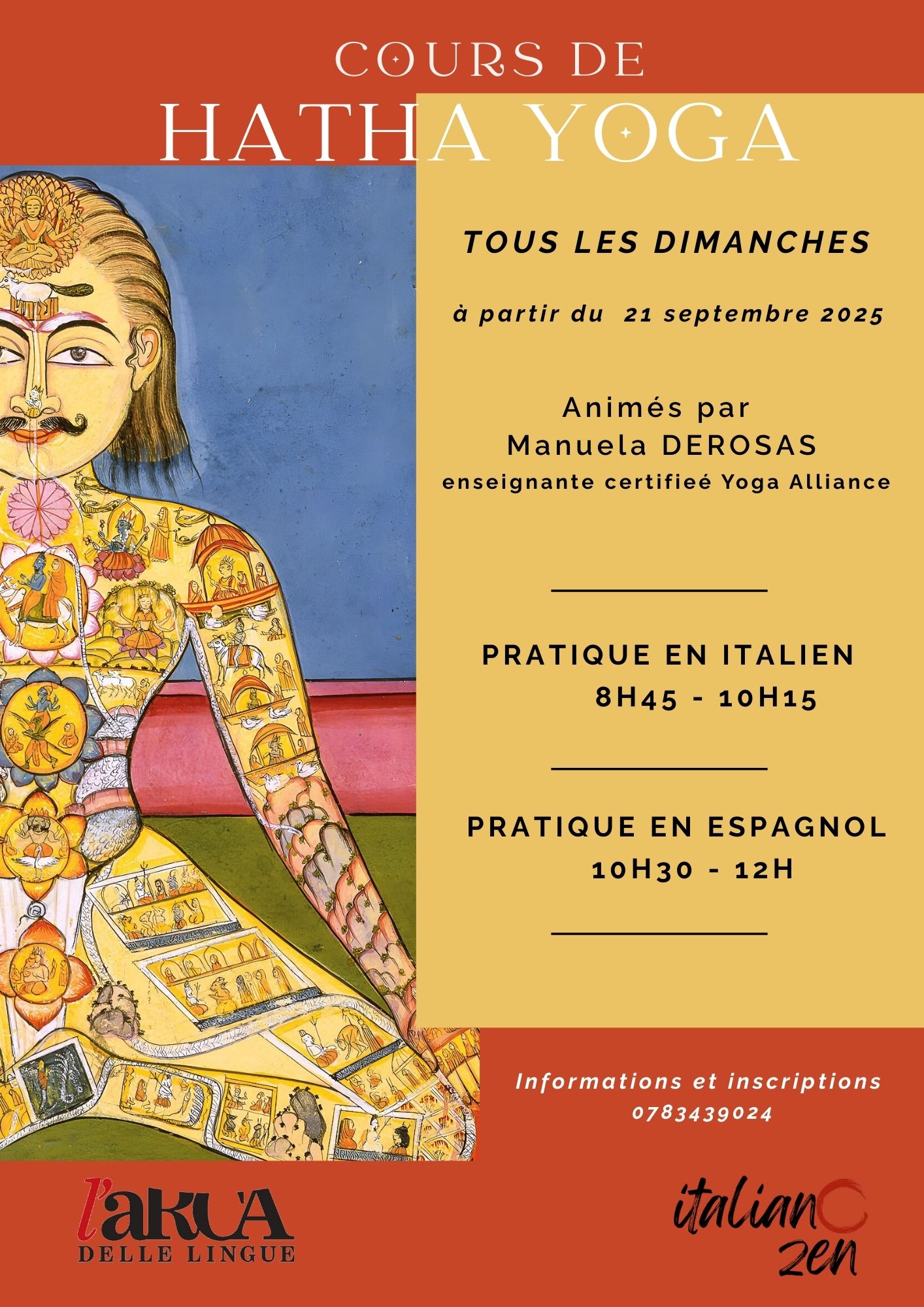 Session de yoga en italien